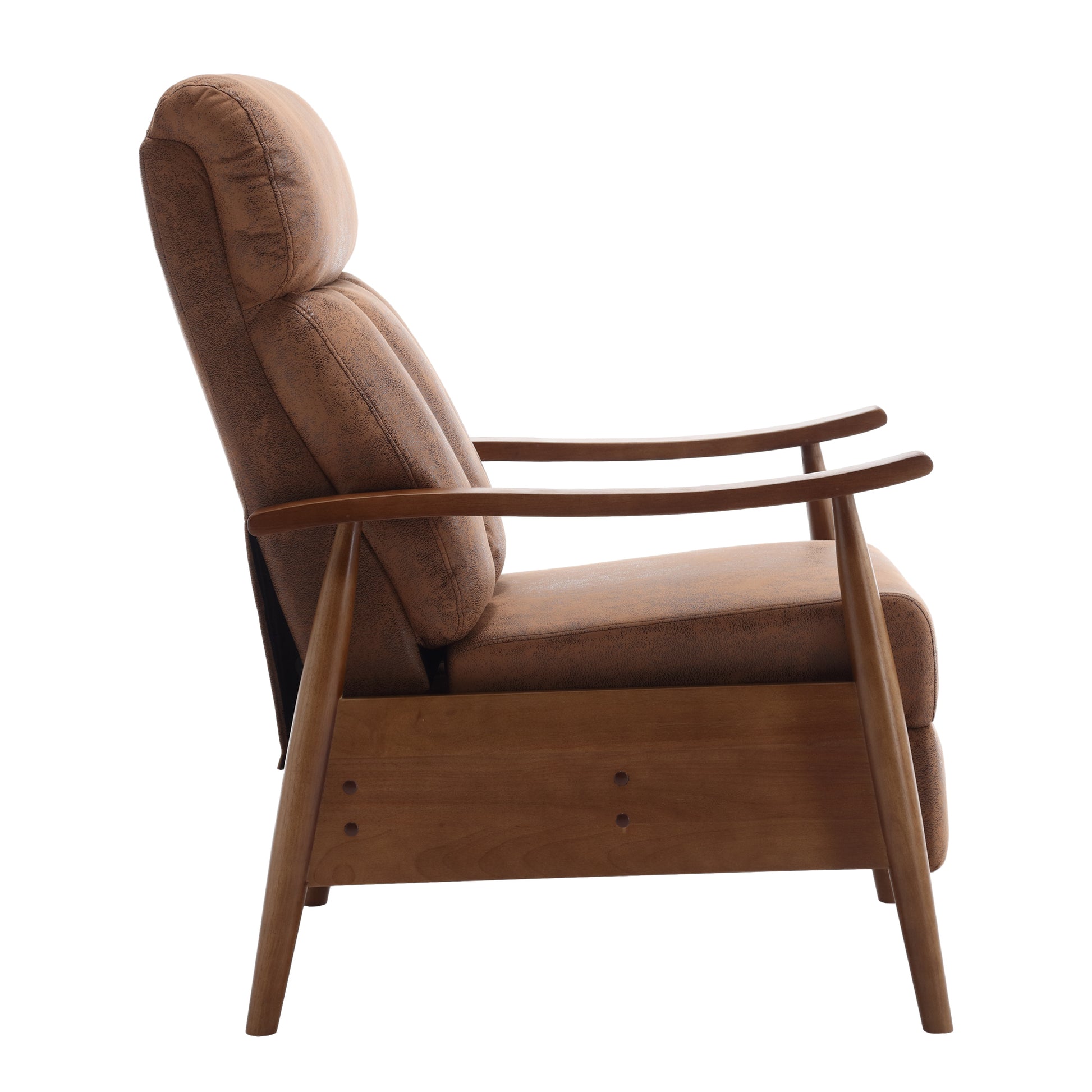 Coolmore Wood Frame Armchair, Modern Accent Chair Lounge Chair For Living Room Coffee Microsuede