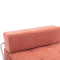 Folding Sofa Bed, Futon Sleeper Chair, Convertible Chair Floor Couch & Sleeping Mattress For Living Room, Guest Room, Home Office, Apartment, Small Space, Bed, Removable Back Cushion, Orange, 1 Seat Orange Chenille Primary Living Space Pillow Back Soft