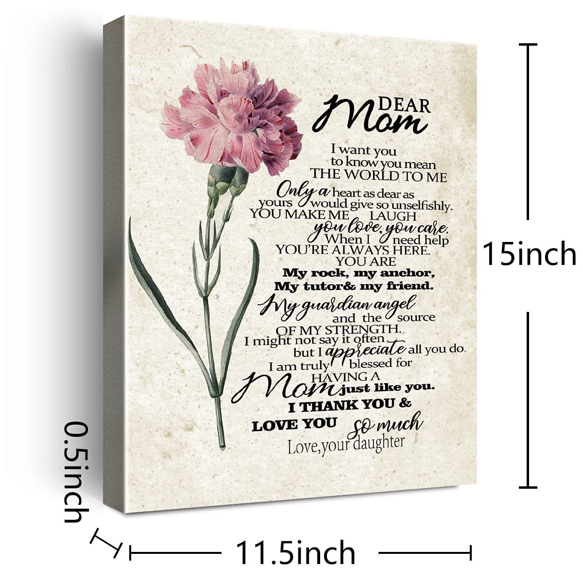 Framed Canvas Wall Art Decor Painting For Mother'S Day, Poem For Mother Painting For Chrismas Gift, Decoration For Home Office Living Room, Bedroom Decor Ready To Hang Rectangle Framed Multicolor Mother'S Day Oversized 41In Canvas Cultures And Diasporas