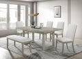 6Pc Contemporary Dining Set Double Pedestal Rectangular 18