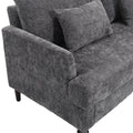Coolmore Mid Century Modern Chenille Fabric Loveseat Sofa, 2 Seat Upholstered Loveseat Sofa Modern Couch For Living Room,Brown Wood Feet Sofa For Bedroom, Reading Gray Chenille Gray Chenille 2 Seat