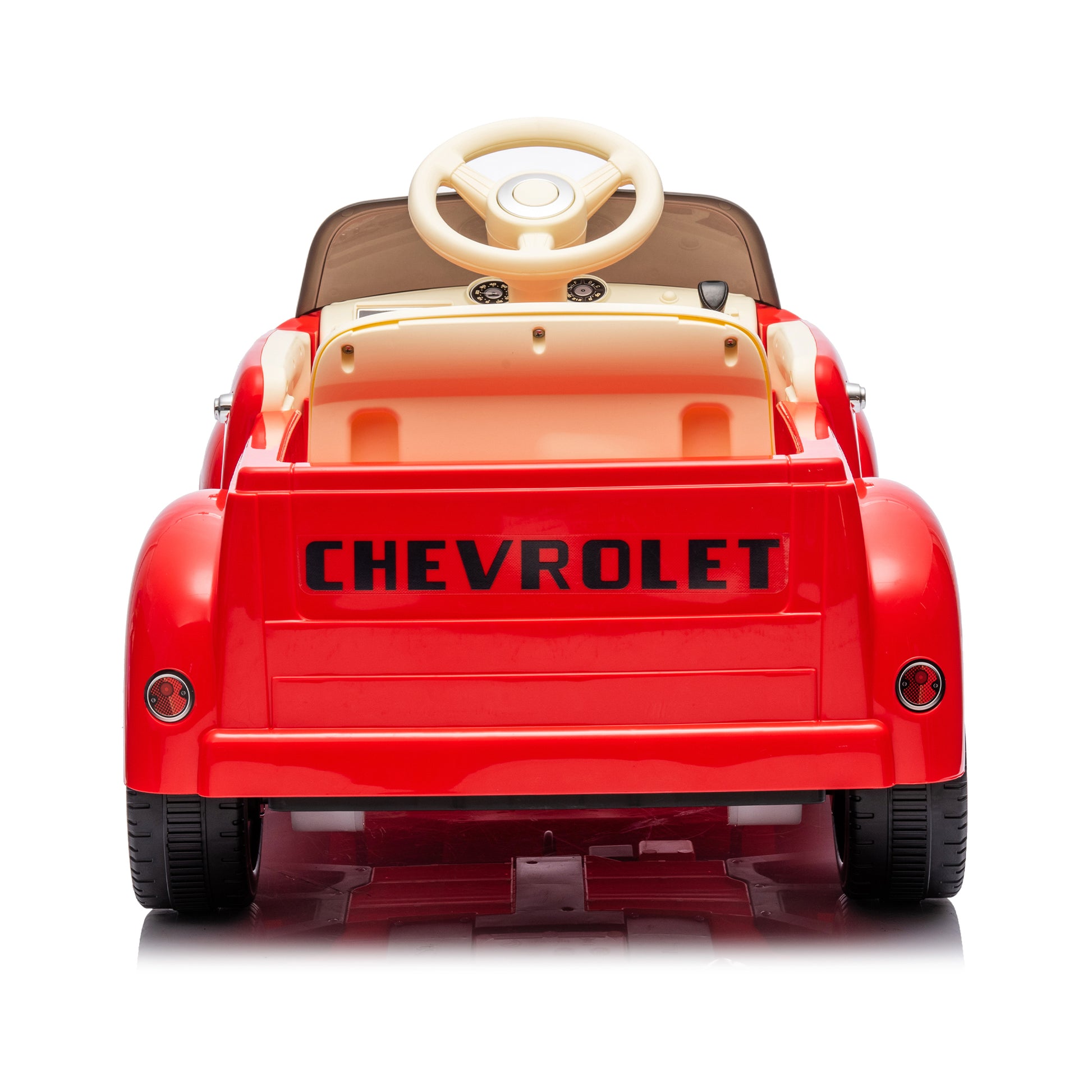 12V Kids Ride On Truck Car W Parents Control, Licensed Chevrolet 3100 Pickup,Electric Car For Kid,Vintage Modeling,3 Speeds,Led Lights,Bluetooth,Usb,High Power Up To 3.11 Mph,Age 3 Red Polypropylene