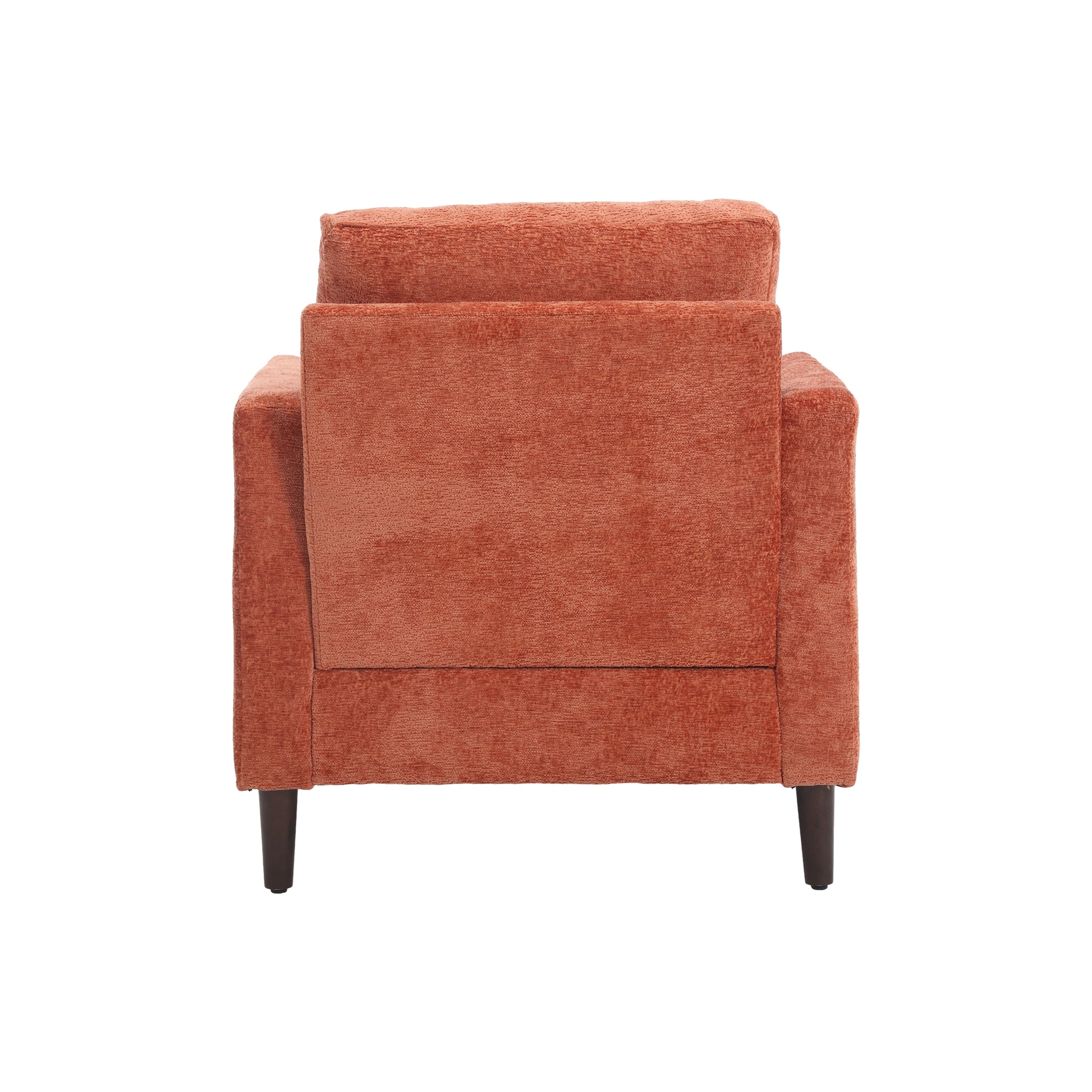 Coolmore Wood Frame Armchair, Modern Accent Chair Lounge Chair For Living Room,Tufted Club Chair, Mid Century Modern Arm Chairs With Studded, Solid Wood Frame, For Bedroom, Reading Orange Chenille