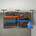 4X6Ft Overhead Garage Storage Rack,Adjustable Garage Storage Organization Systerm,Heavy Duty Metal Garage Ceiling Storage Racks,560Lbs Weight Capacity,Black Black Metal
