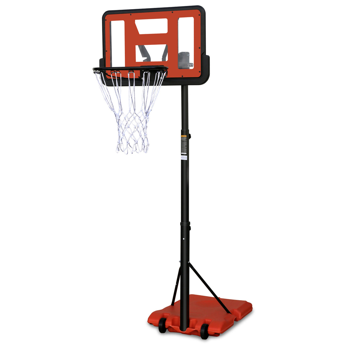 Use For Outdoor Height Adjustable 4.8 To 7.7Ft Basketball Hoop 44 Inch Backboard Portable Basketball Goal System With Stable Base And Wheels Balls Sports Transparent Garden & Outdoor Sporty Iron