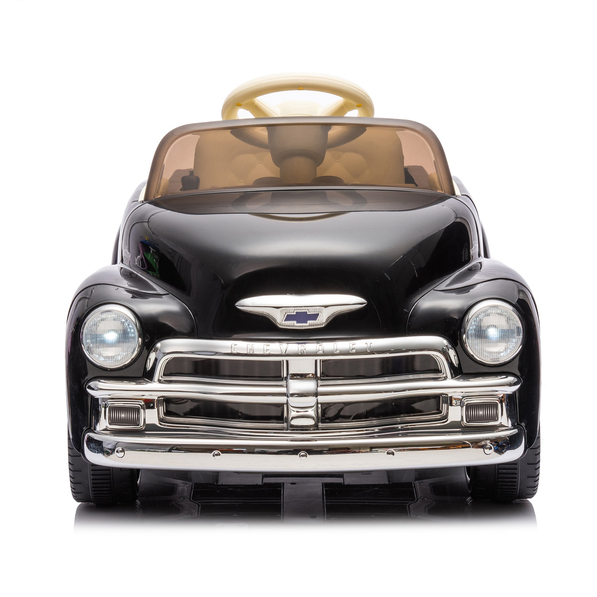 12V Kids Ride On Truck Car W Parents Control, Licensed Chevrolet 3100 Pickup,Electric Car For Kid,Vintage Modeling,3 Speeds,Led Lights,Bluetooth,Usb,High Power Up To 3.11 Mph,Age 3 Black Polypropylene