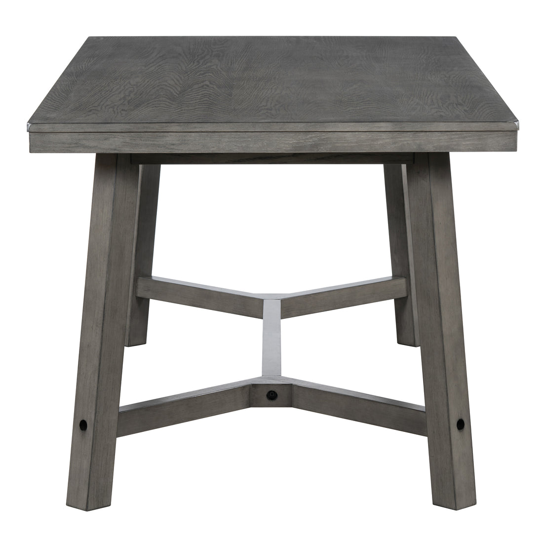 6 Piece Retro Farmhouse Style Dining Set, Rectangular Table And 4 Upholstered Chairs With Rattan And Bench For Dining Room And Kitchen Gray Gray Solid Wood Mdf