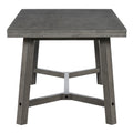 6 Piece Retro Farmhouse Style Dining Set, Rectangular Table And 4 Upholstered Chairs With Rattan And Bench For Dining Room And Kitchen Gray Gray Solid Wood Mdf