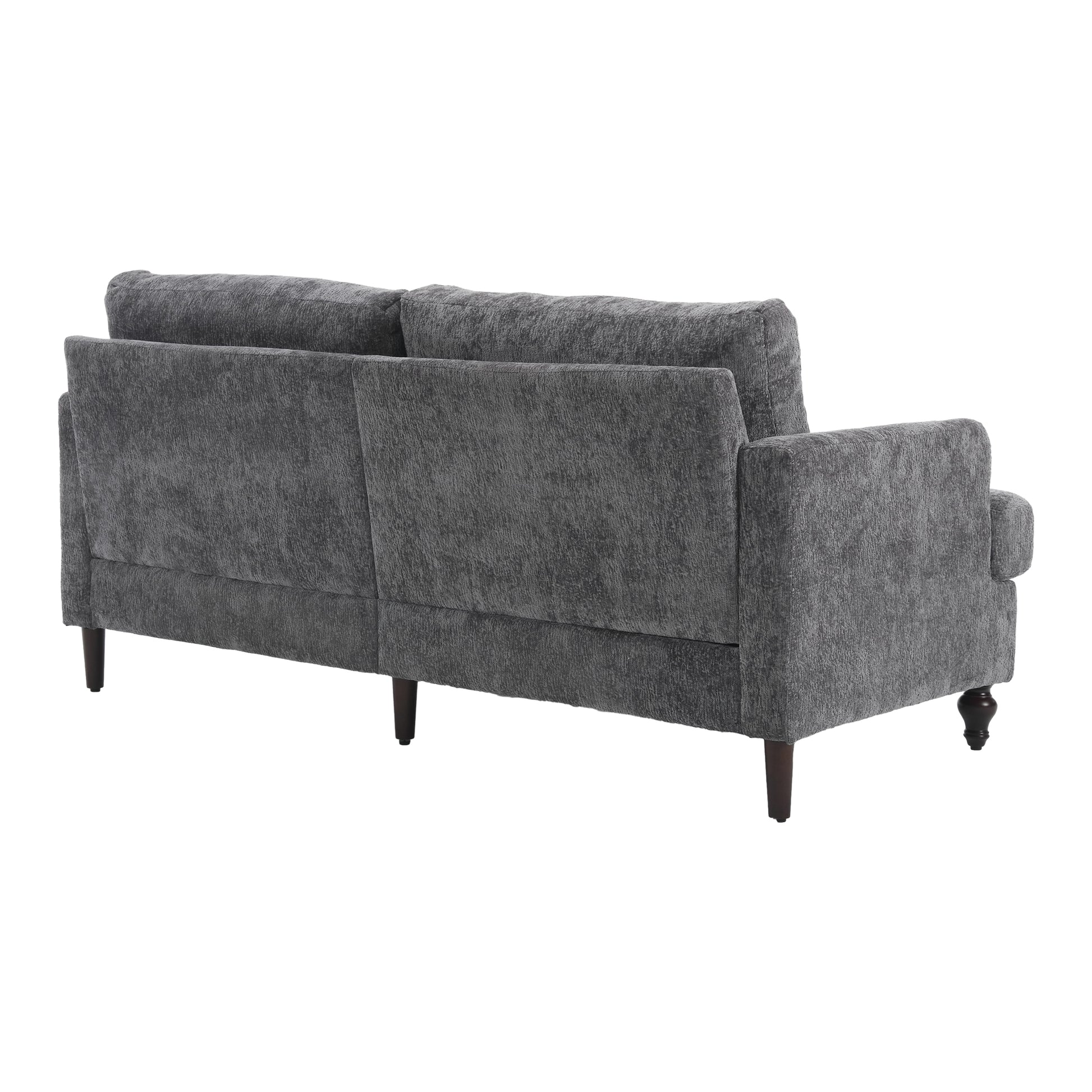Coolmore Mid Century Modern Chenille Fabric Loveseat Sofa, 2 Seat Upholstered Loveseat Sofa Modern Couch For Living Room,Brown Wood Feet Sofa For Bedroom, Reading Gray Chenille Gray Chenille 2 Seat