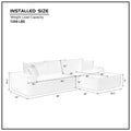 L Shape Sectional Sofa Corduroy Couches Modular Sectional Living Room Sofa Set Upholstered Sleeper Sofa For Living Room, Bedroom, Salon,.Grey Gray Corduroy 3 Seat