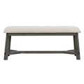 6 Piece Retro Farmhouse Style Dining Set, Rectangular Table And 4 Upholstered Chairs With Rattan And Bench For Dining Room And Kitchen Gray Gray Solid Wood Mdf