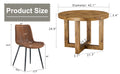 A Modern And Practical Circular Dining Table. Made Of Mdf Tabletop And Wooden Mdf Table Legs.A Set Of 4 Brown Cushioned Chairs In A Modern Medieval Style Restaurant. Ct 403B0502A Natural Wood Mdf