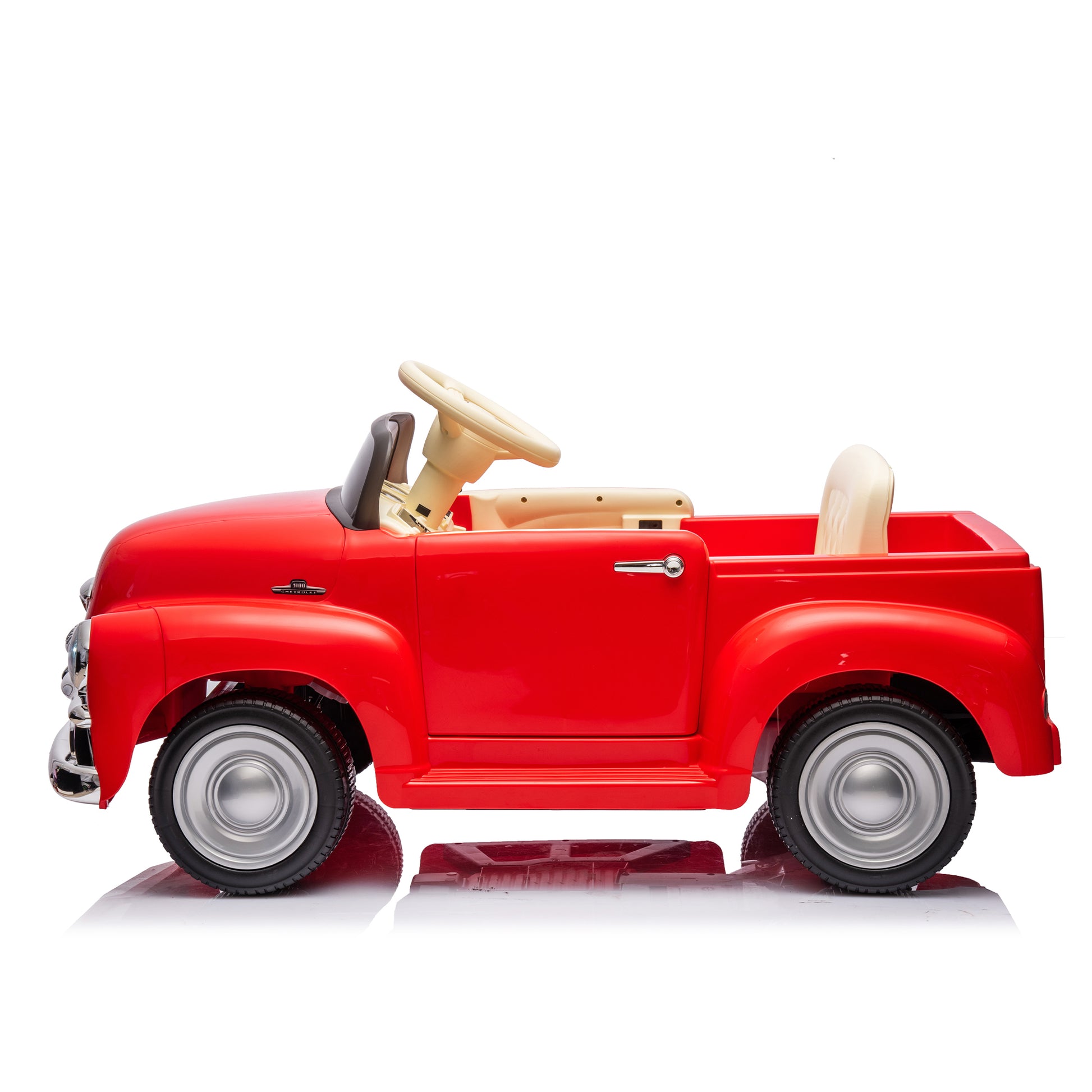 12V Kids Ride On Truck Car W Parents Control, Licensed Chevrolet 3100 Pickup,Electric Car For Kid,Vintage Modeling,3 Speeds,Led Lights,Bluetooth,Usb,High Power Up To 3.11 Mph,Age 3 Red Polypropylene