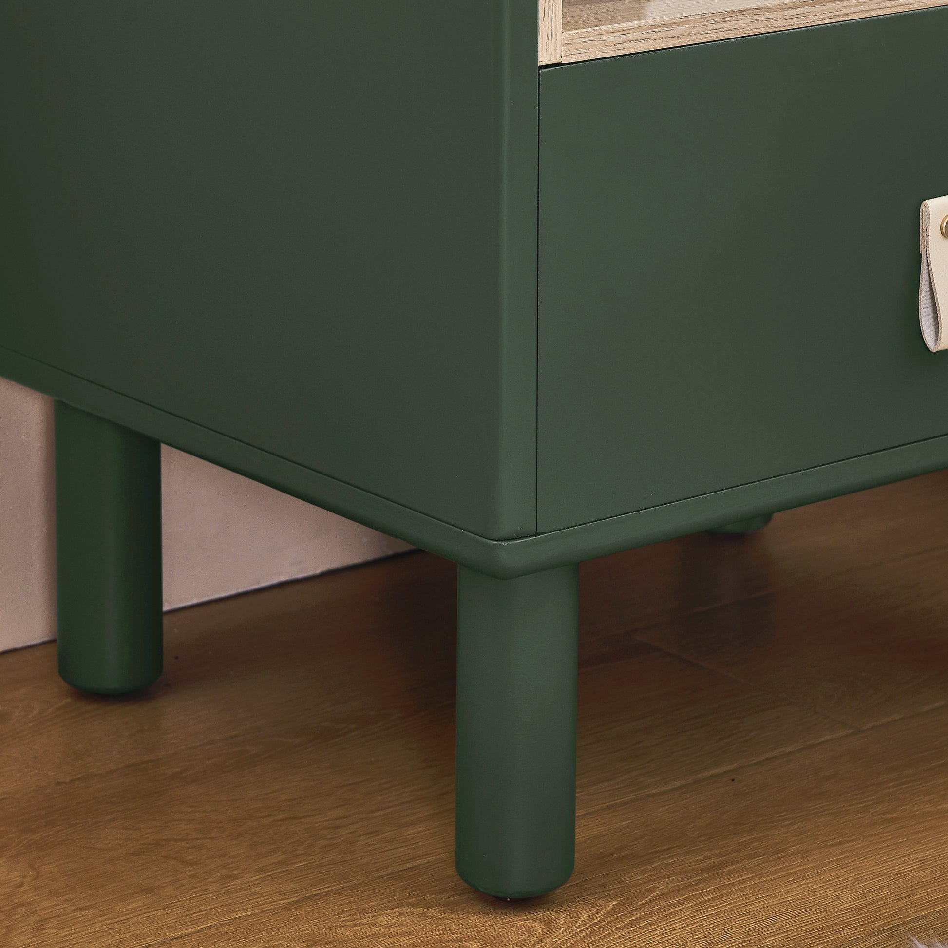 Single Drawer Bedside Table, Modern Style Bedside Table, Wooden Bedside Table, Bedside Table With Drawer, Side Table With Drawer, Compact Bedside Table, Nordic Style Bedside Table Green Solid Wood