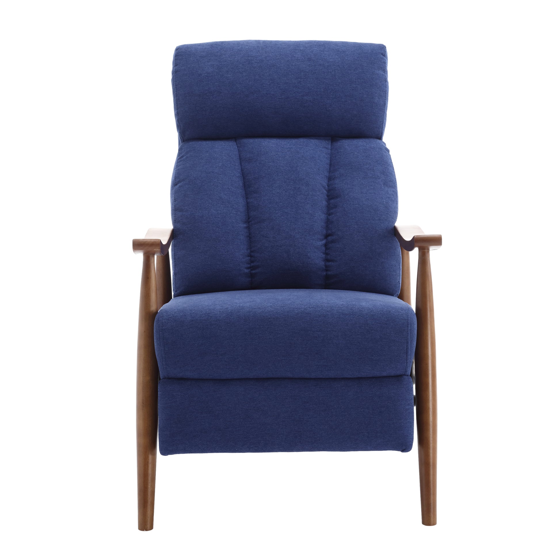Coolmore Wood Frame Armchair, Modern Accent Chair Lounge Chair For Living Room Blue Linen