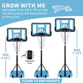 Use For Outdoor Height Adjustable 4.8 To 7.7Ft Basketball Hoop 44 Inch Backboard Portable Basketball Goal System With Stable Base And Wheels Balls Sports Transparent Garden & Outdoor Sporty Iron