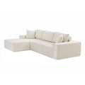 Modern Minimalist Style Corduroy Couch, Upholstered Sleeper Sofa For Living Room, Bedroom, Salon, 2 Pc Free Combination, L Shape, Right Hand Facing Sectional Sofa Beige Corduroy 3 Seat