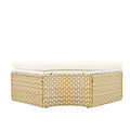 Patio Furniture Round Outdoor Sectional Sofa Set Rattan Daybed Two Tone Weave Sunbed With Retractable Canopy, Separate Seating And Removable Cushion, Beige Yes Sectional Beige Weather Resistant Frame Water Resistant Cushion Garden & Outdoor Luxury
