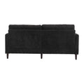 Coolmore Mid Century Modern Chenille Fabric Loveseat Sofa, 2 Seat Upholstered Loveseat Sofa Modern Couch For Living Room,Brown Wood Feet Sofa For Bedroom, Reading Black Chenille Black Chenille 2 Seat