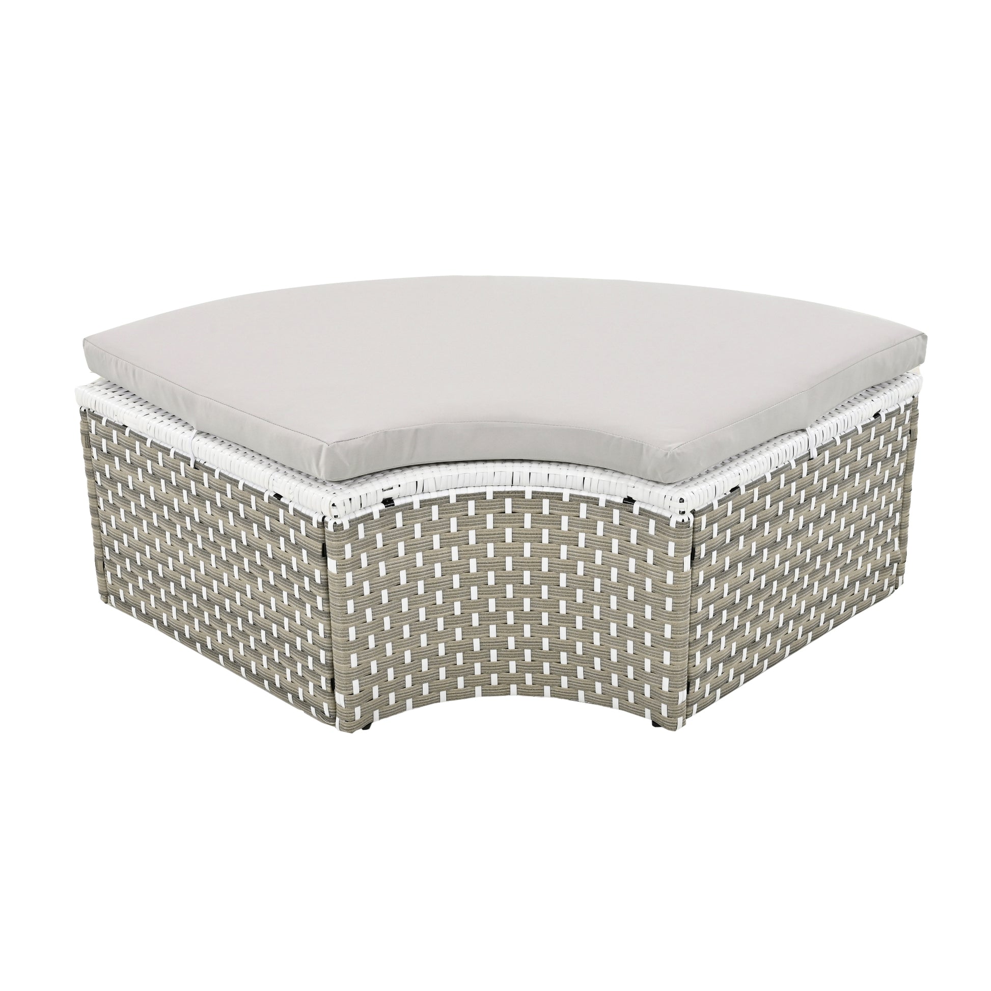 Patio Furniture Round Outdoor Sectional Sofa Set Rattan Daybed Two Tone Weave Sunbed With Retractable Canopy, Separate Seating And Removable Cushion, Gray Yes Sectional Gray Weather Resistant Frame Water Resistant Cushion Garden & Outdoor Luxury