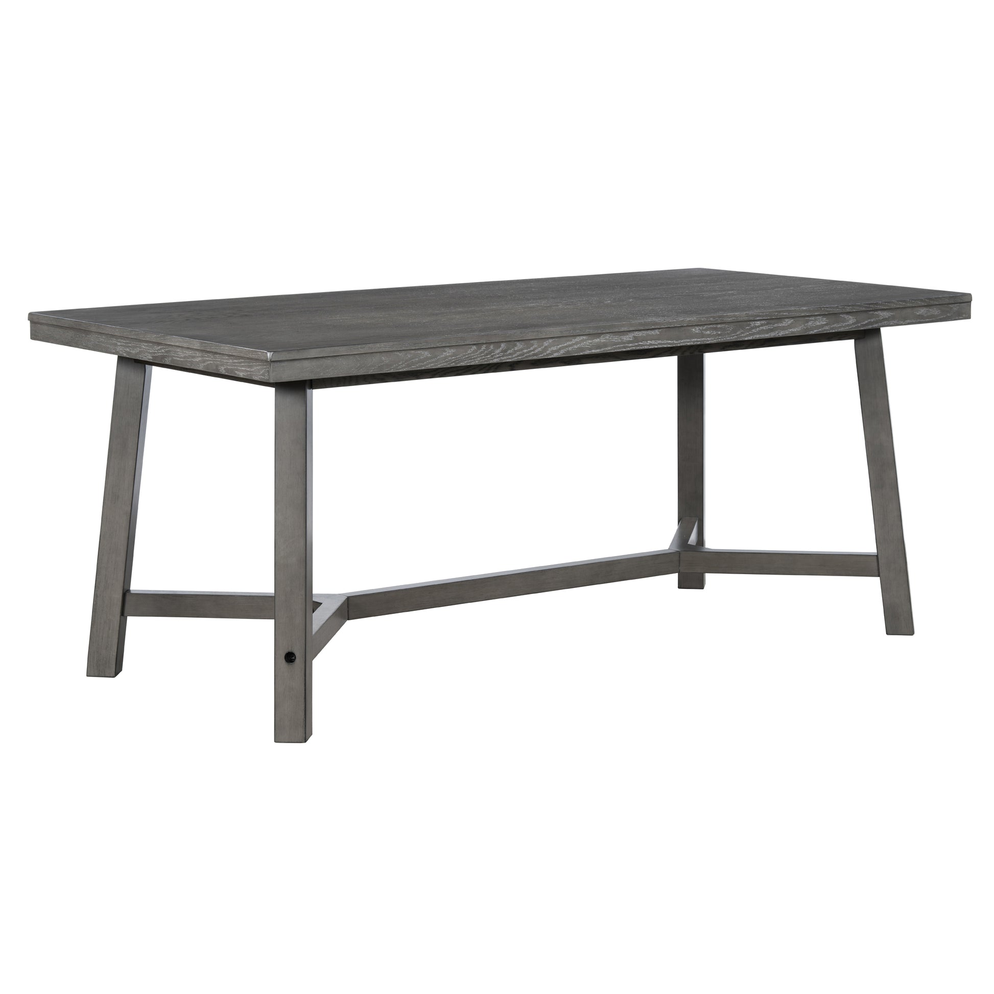 6 Piece Retro Farmhouse Style Dining Set, Rectangular Table And 4 Upholstered Chairs With Rattan And Bench For Dining Room And Kitchen Gray Gray Solid Wood Mdf