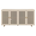 Modern Style Sideboard With Superior Storage Space, Hollow Door Design And 2 Adjustable Shelves For Living Room And Dining Room Almond Almond Dining Room Adjustabel Shelves Mdf