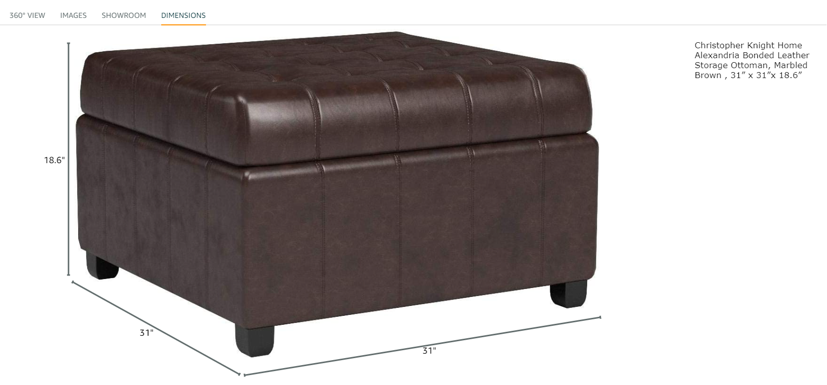 Isabella Ottoman Brown Pu