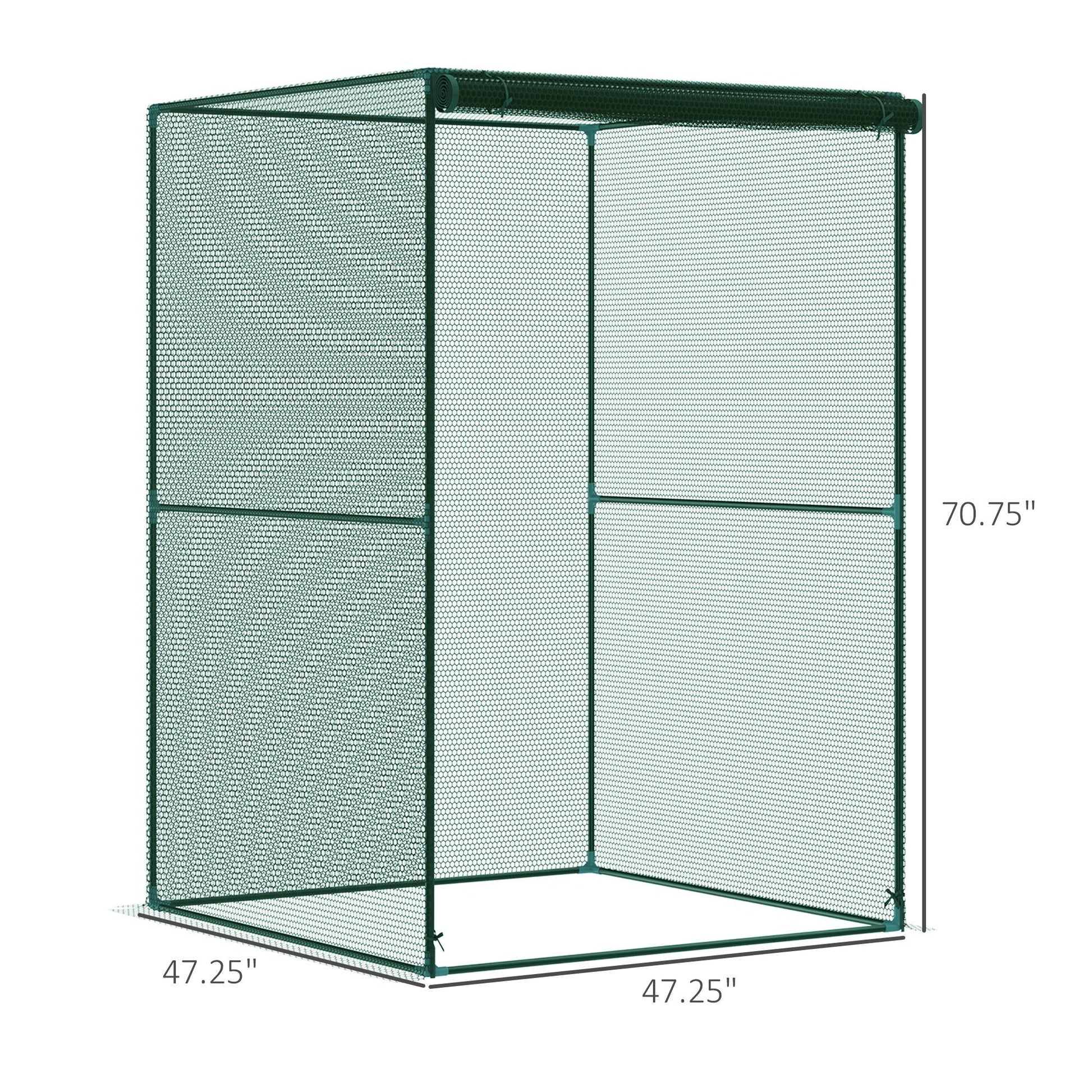 Outsunny 4' X 4' Crop Cage, Plant Protection Tent With Zippered Doors For Vegetable Garden, Backyard, Green Green Steel