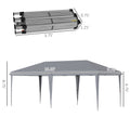 Outsunny 10' X 20' Pop Up Canopy Tent, Heavy Duty Tents For Parties, Outdoor Instant Gazebo Sun Shade Shelter With Carry Bag, For Catering, Events, Wedding, Backyard Bbq, Gray Gray Steel