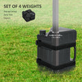 Outsunny Canopy Weights Set Of 4, Hdpe Water Or Sand Filled Tent Weights For Pop Up Canopy, With Built In Handles And Secure Straps, 115Lbs Black Polyethylene