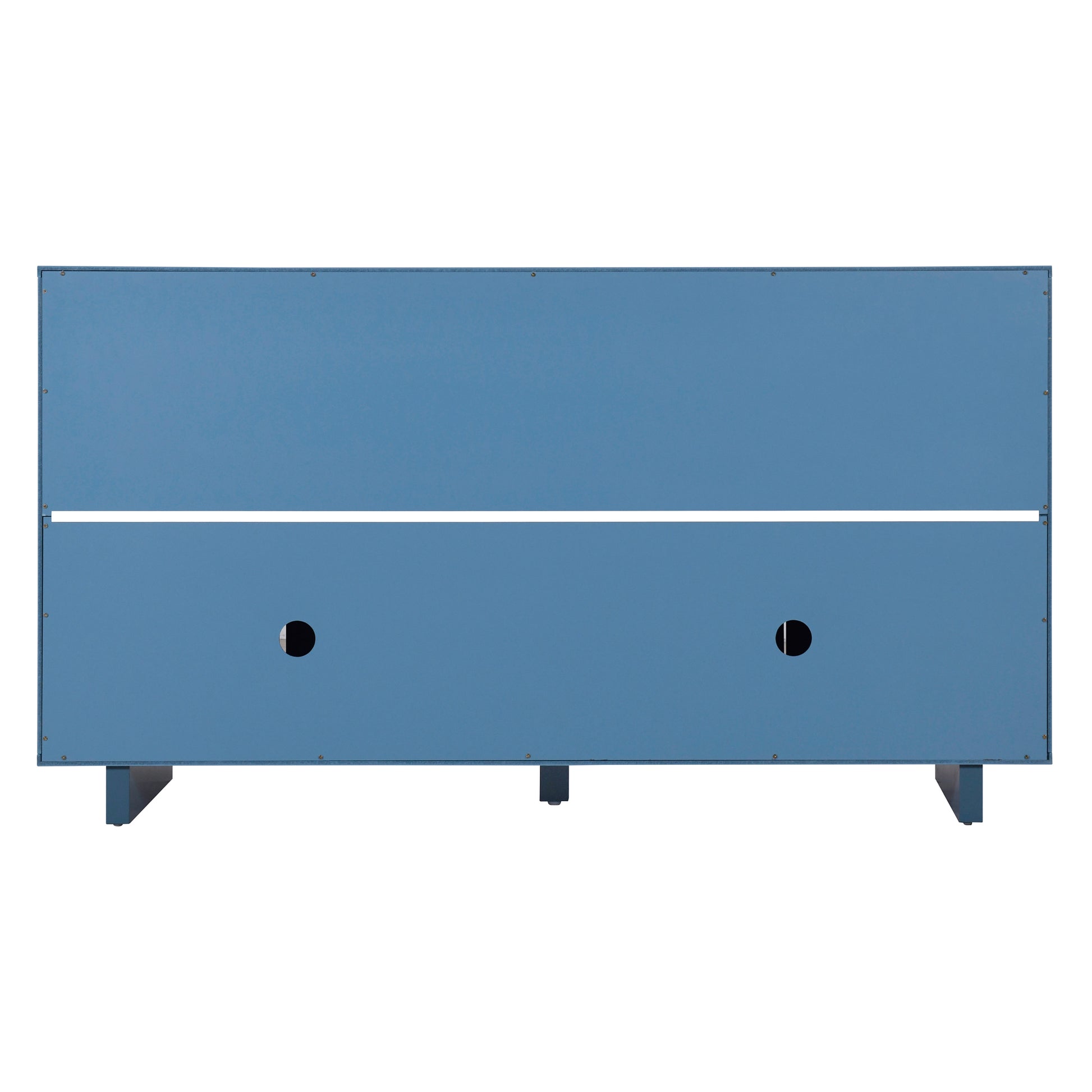 Modern Style Sideboard With Superior Storage Space, Hollow Door Design And 2 Adjustable Shelves For Living Room And Dining Room Navy Blue Navy Blue Dining Room Adjustabel Shelves Mdf