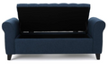 Hayes Armed Storage Bench Navy Blue Fabric