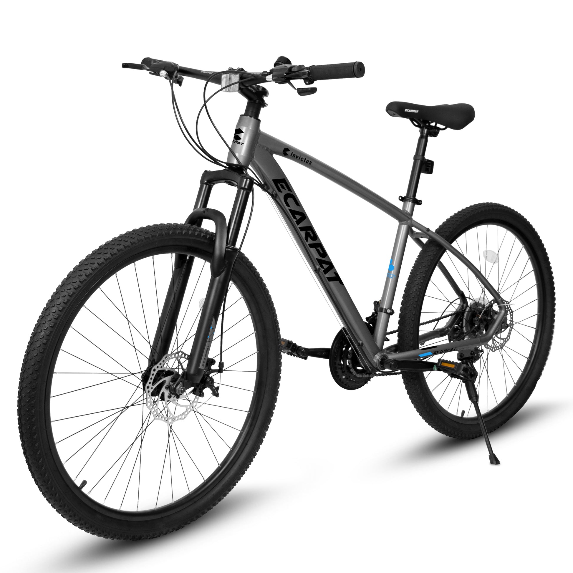 A2757 27 Inch Mountain Bike 21 Speeds, Suspension Fork, Aluminum Frame Disc Brake For Unisex Mountain Bikes Cycling Grey Without Anti Slip Garden & Outdoor American Design Multifunctional Aluminium