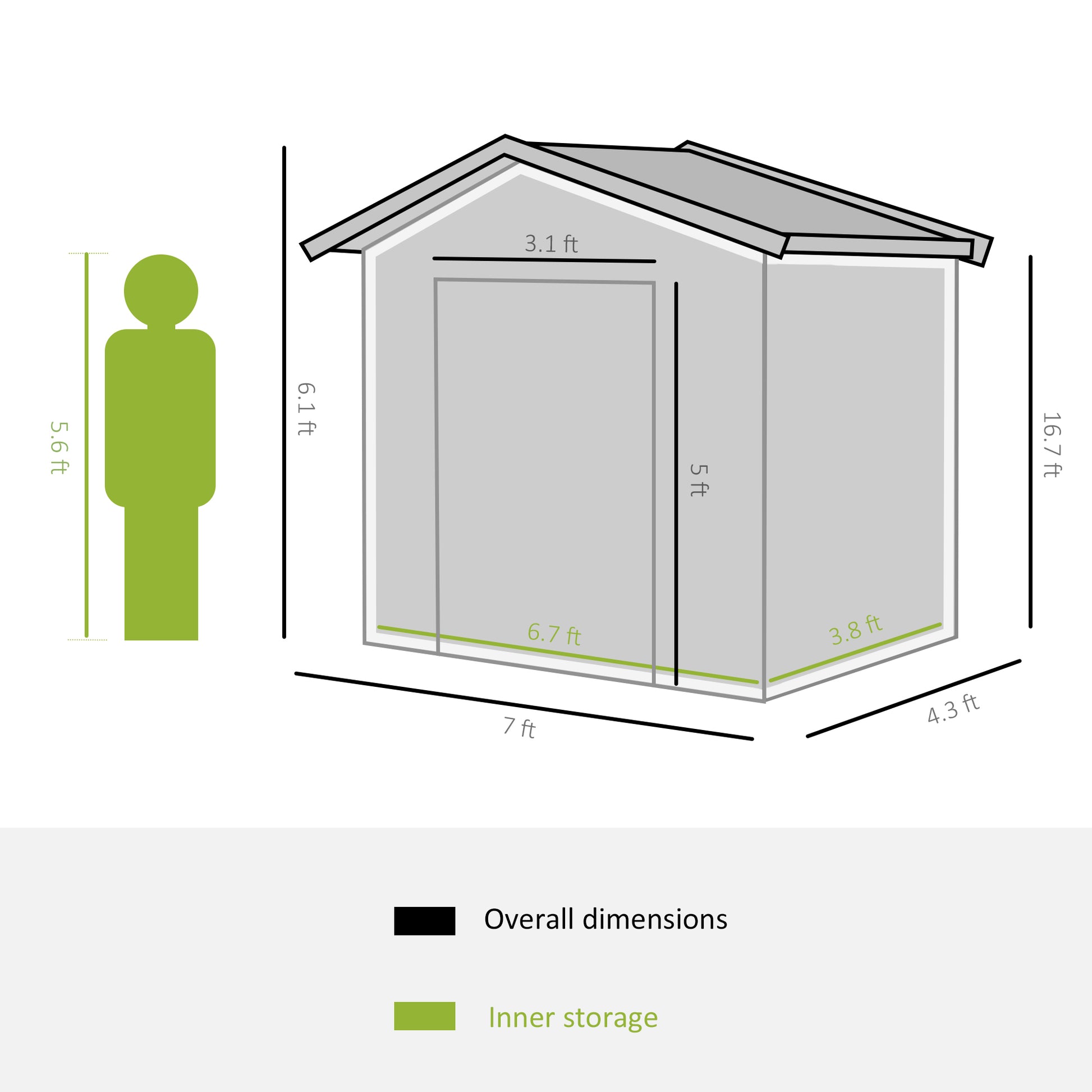 Outsunny 7' X 4' Outdoor Storage Shed, Garden Tool House With Foundation, 4 Vents And 2 Easy Sliding Doors For Backyard, Patio, Garage, Lawn, Yellow Yellow Steel