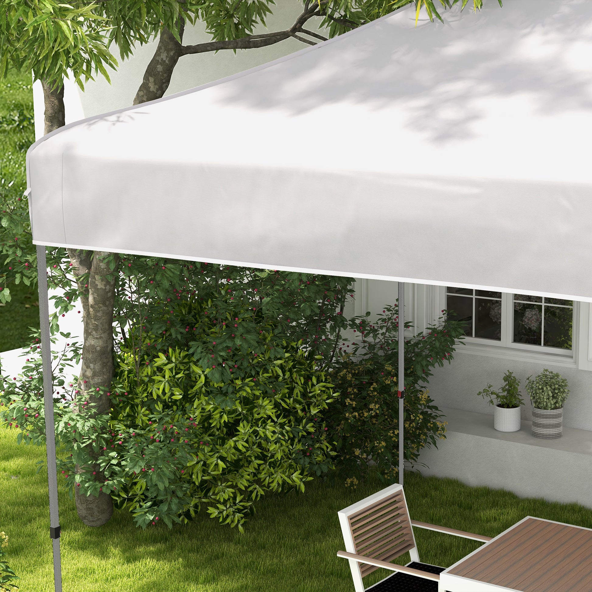 Outsunny 10' X 20' Pop Up Canopy Tent, Instant Sun Shelter With 3 Level Adjustable Height, Easy Up Outdoor Tent For Parties With Wheeled Carry Bag For Garden, Patio, White White Steel