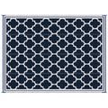 Outsunny Reversible Outdoor Rug Carpet, 9' X 18' Waterproof Plastic Straw Rug, Portable Rv Camping Rugs With Carry Bag, Large Floor Mat For Backyard, Deck, Picnic, Beach, Blue & White Blue Polypropylene