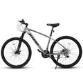 A2757 27 Inch Mountain Bike 21 Speeds, Suspension Fork, Aluminum Frame Disc Brake For Unisex Mountain Bikes Cycling Grey Without Anti Slip Garden & Outdoor American Design Multifunctional Aluminium