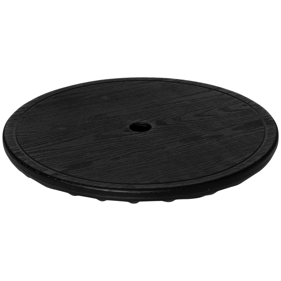 Outsunny 20" Umbrella Table Tray, Easy To Install Table Top, Round Portable For Swimming Pool, Beach, Patio, Deck, Garden, Black Black Polyethylene