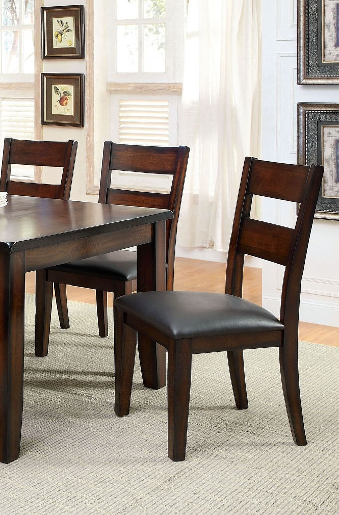 Dark Cherry Finish Solid Wood Transitional Style Kitchen Set Of 2Pcs Dining Chairs Bold & Sturdy Design Chairs Dining Room Furniture Paddedseats Cherry Brown Dining Room Contemporary,Industrial Side Chair Ladder Back Set Of 2 Solid Wood