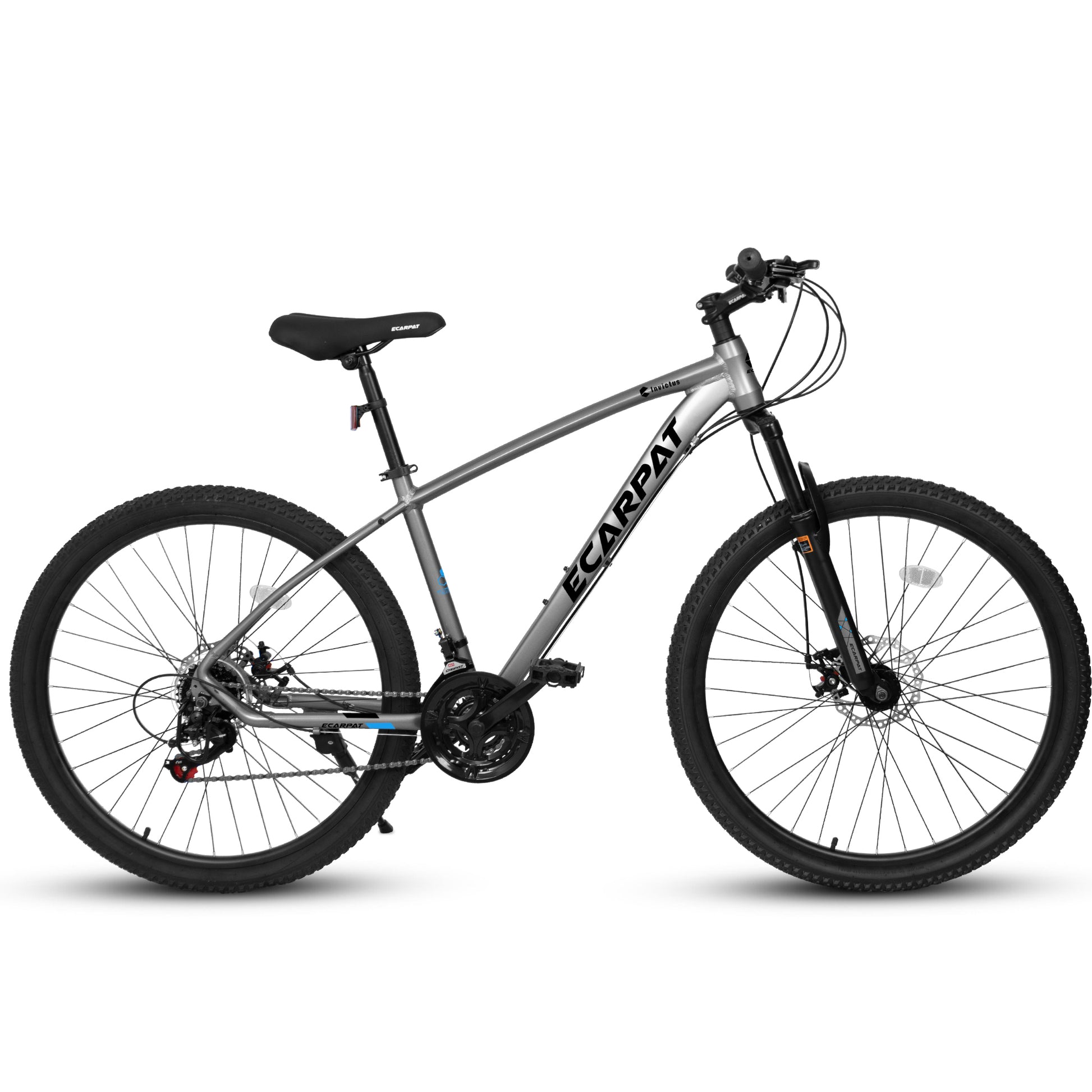 A2757 27 Inch Mountain Bike 21 Speeds, Suspension Fork, Aluminum Frame Disc Brake For Unisex Mountain Bikes Cycling Grey Without Anti Slip Garden & Outdoor American Design Multifunctional Aluminium