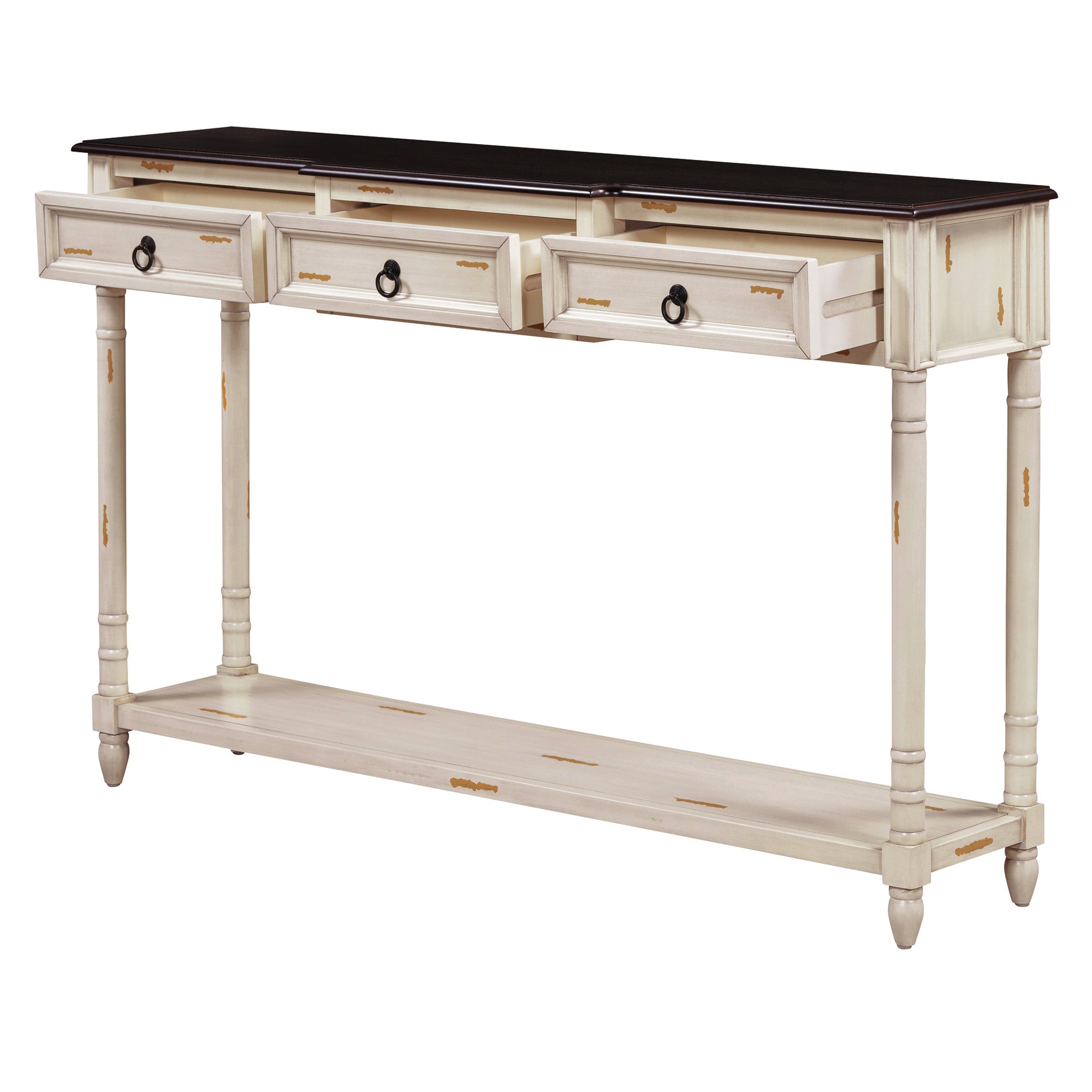 Console Table Sofa Table With Drawers For Entryway With Projecting Drawers And Long Shelf Beige, Old Sku: Wf189574Aad Beige Solid Wood Mdf