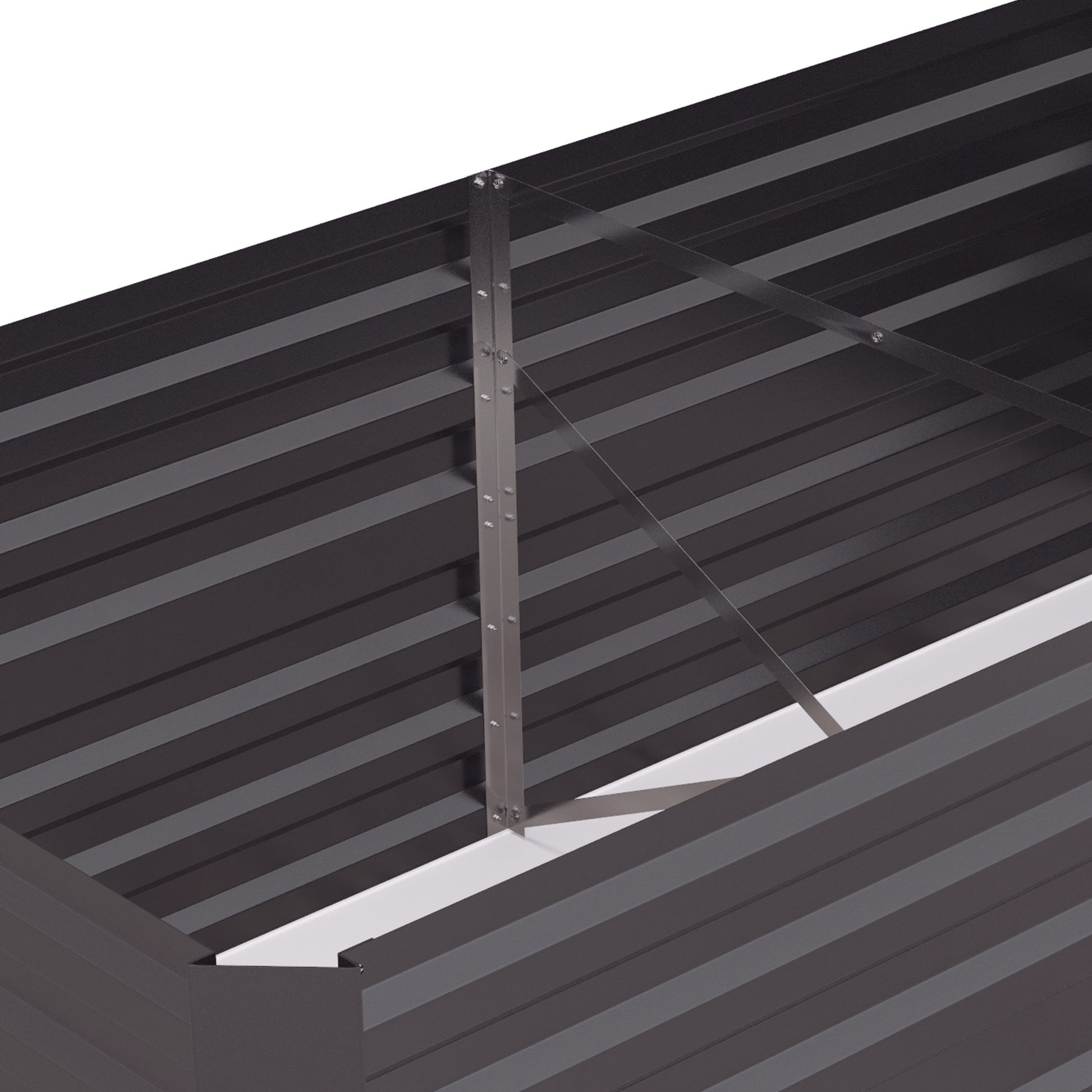 Outsunny Galvanized Raised Garden Bed Kit, Large And Tall Metal Planter Box For Vegetables, Flowers And Herbs, Reinforced, 6' X 3' X 2', Dark Gray Gray Steel