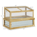 Outsunny Raised Garden Bed With Polycarbonate Greenhouse, Lean To Garden Wooden Cold Frame Greenhouse Flower Planter Protection, Lean To Roof, 41