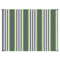 Outsunny Reversible Outdoor Rug Carpet, 9' X 12' Waterproof Plastic Straw Rug, Portable Rv Camping Rugs With Carry Bag, Large Floor Mat For Backyard, Deck, Picnic, Beach, Green & Gray Striped Green Polypropylene