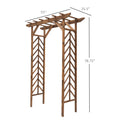 Outsunny 79In Wooden Garden Arbor Arch Trellis With Classic Countryside Style, Pergola Style Roof For Climbing Vines For Ceremony Party Weddings Brown Wood