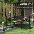 Outsunny 3.3' Metal Arch Zen Garden Bridge With Safety Siderails, Decorative Footbridge, Delicate Scrollwork & Corner Spheres For Stream, Fish Pond, Black Black Steel