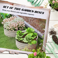 Outsunny Galvanized Raised Garden Bed Set Of 2, Planters For Outdoor Plants With Safety Edging, Easy To Assemble Stock Tanks For Growing Flowers, Herbs And Vegetables, Cream White White Steel