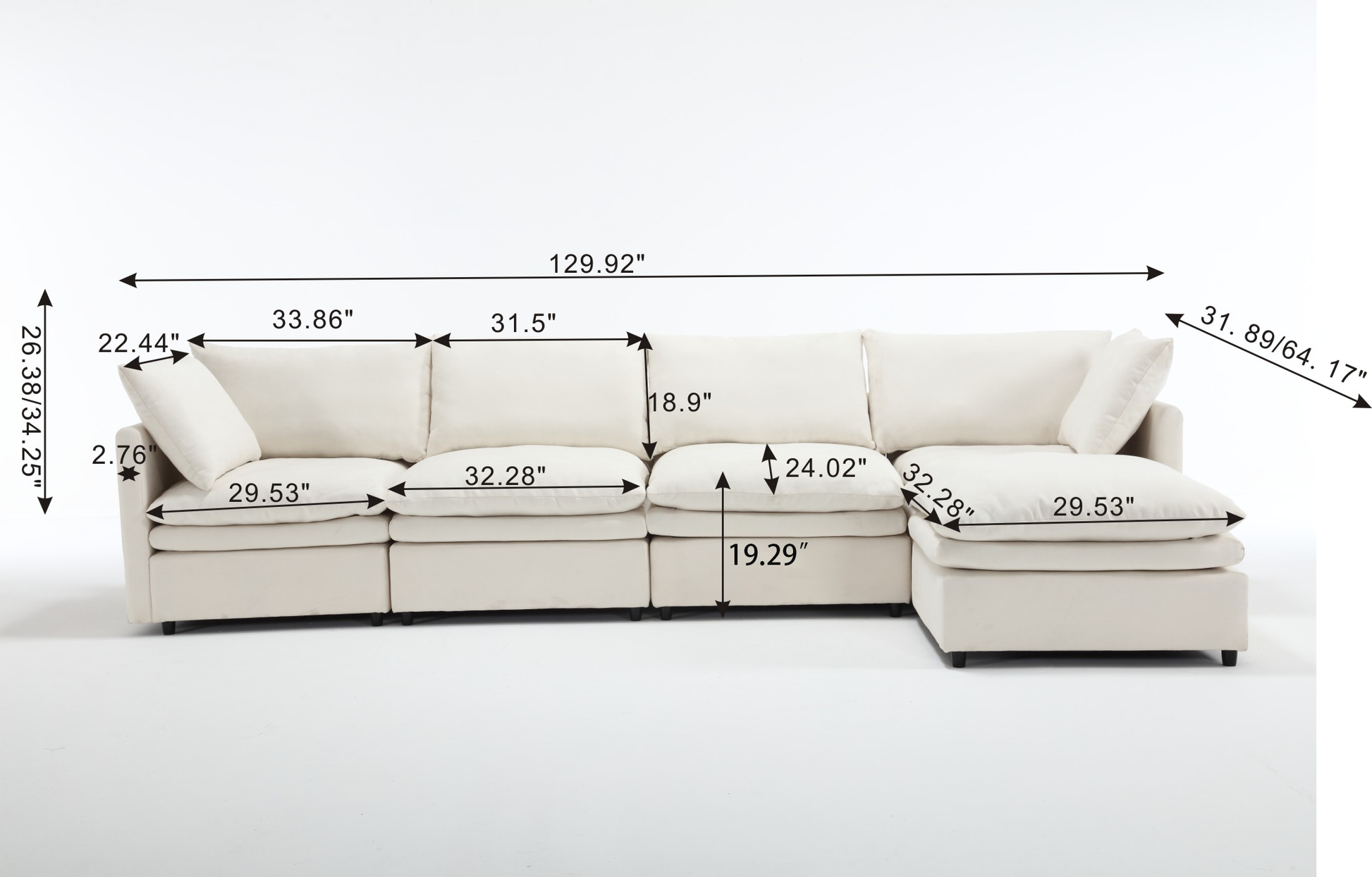 Modern U Shaped Sectional Sofa ,5 Seat Upholstered Sofa Furniture,Sleeper Sofa Couch With Chaise Lounge For Living Room,Apartment,Dark Gray,Polyester Dark Gray Polyester Wood Primary Living Space Medium Soft Cushion Back Modern Pillow Top Arms Polyester