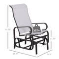 Outsunny Outdoor Glider Chair, Gliders For Outside Patio With Smooth Rocking Mechanism And Lightweight Construction For Backyard, Beige Beige Steel