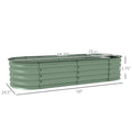 Outsunny 4.9' X 2' X 1' Galvanized Raised Garden Bed Kit, Outdoor Metal Elevated Planter Box With Safety Edging, Easy Diy Stock Tank For Growing Flowers, Herbs & Vegetables, Green Green Steel